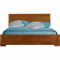 Homeroots 35.4 x 63 x 82.3 in. Oak Wood Queen Size Platform Bed 397085